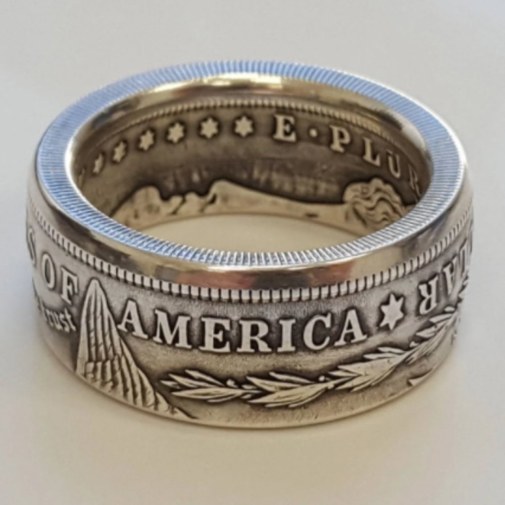 Morgan Silver Dollar Coin Design Ring Size 11